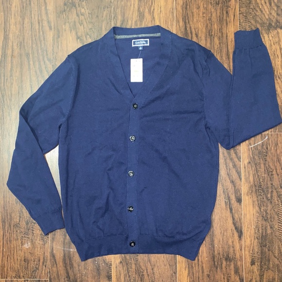 Club Room Men’s Navy Blue V Neck Cardigan Sweater - Picture 2 of 4